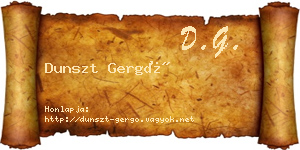 Dunszt Gergő névjegykártya