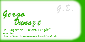 gergo dunszt business card